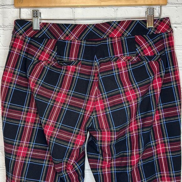J. Jill Women’s Cropped Pants size 6 Black Red Tartan Plaid Premium Bi-Stretch - Picture 4 of 8